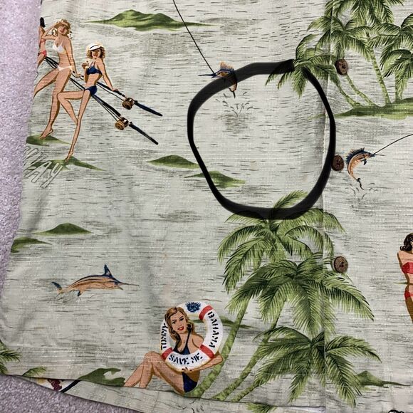 TOMMY BAHAMA RELAX Men’s L 100% Silk SS Shirt Miss Bahama Catch-a-Lot-Island - Picture 4 of 16